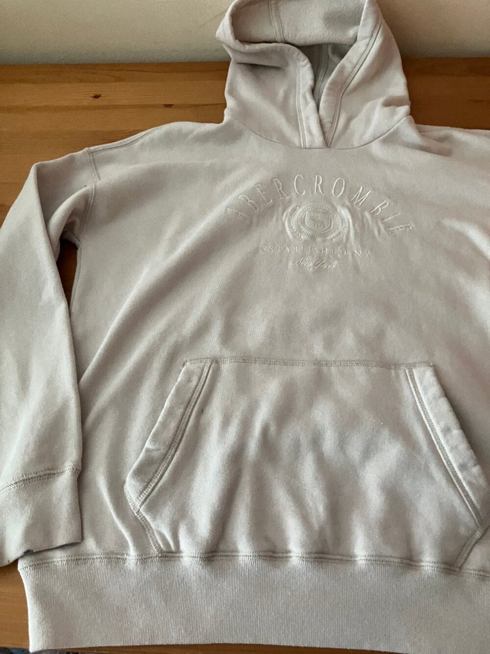 Abercrombie Kids Hoodie Creme clr Pocket Size 15/16 - Picture 3 of 10